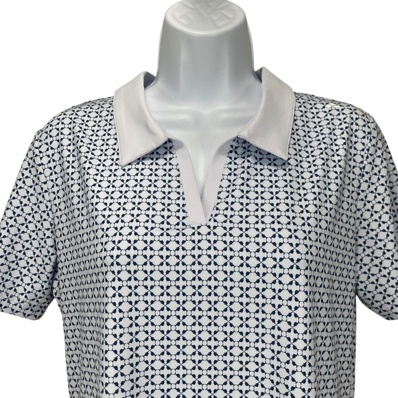 Scales Women's Medium Nautrical Sail Polo Blue/Navy Stretchy‎ Golf Fishing Top - Picture 2 of 9